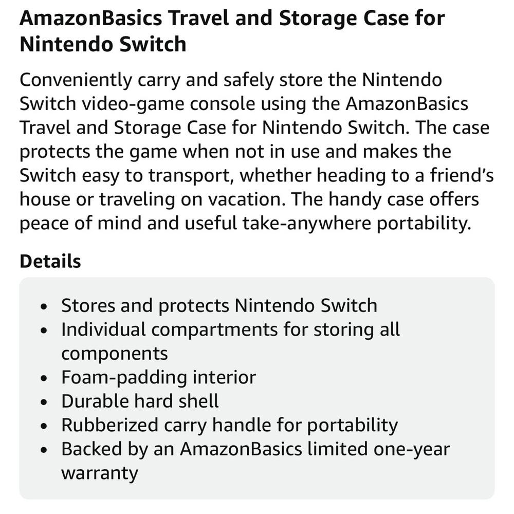 AmazonBasics Hard Shell Switch Case - Picture 11 of 12